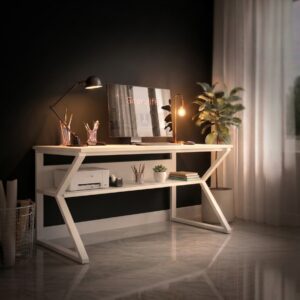 Sitora Kline Desk modern office desk with detachable frame and open storage